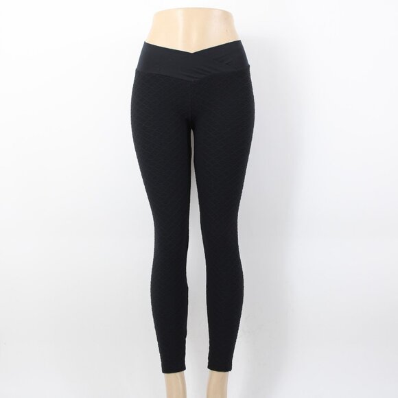 Boom Booty Sz L x 26 Black Elastic Waist Polyester Spandex Active Wear Pant - Picture 2 of 15